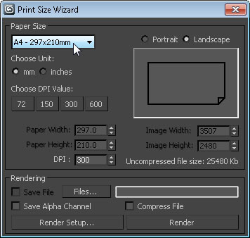 print size wizard