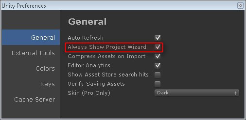 Unity : Project Wizard